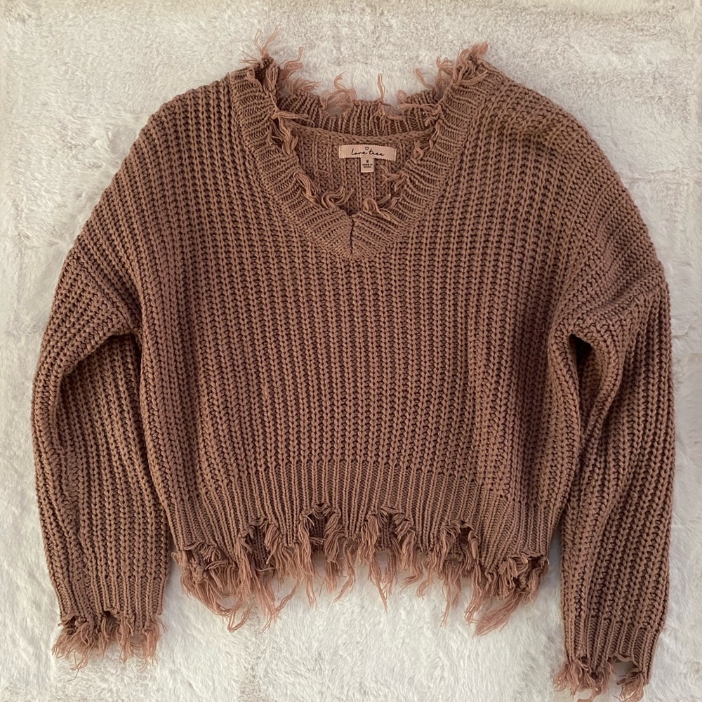 Love Tree M Fringe sweater